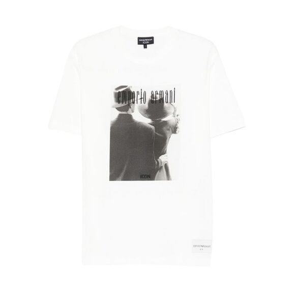 Emporio Armani Men Printed Cotton T-Shirt
